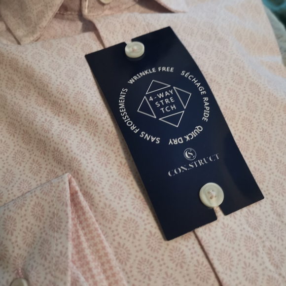 🎁🆕 CONSTRUCT Men's Performance Dress Shirt Stretch Size 14.5 Sleeve 32/33 NWT - Picture 7 of 8